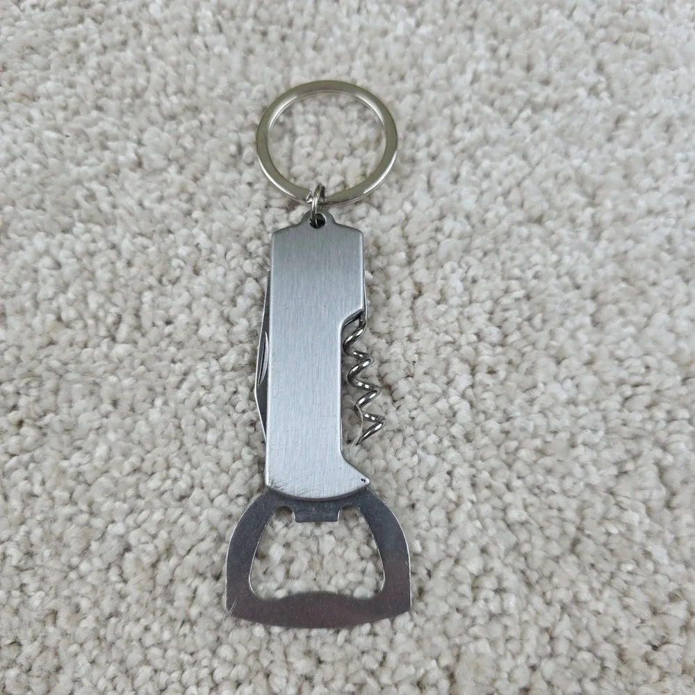 Multi-Tool Keychain‎ Silver Orlando Florida Skyline Bottle Opener Corkscrew